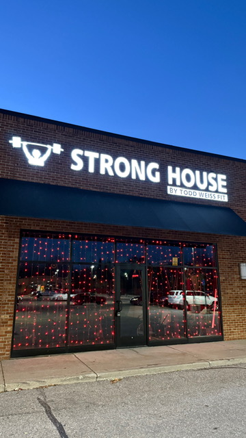 Commercial storefront lighting installation